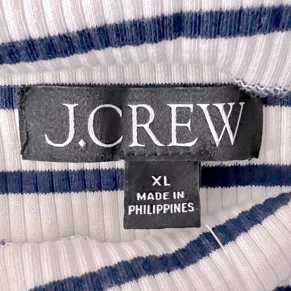 J. Crew Vintage Rib Split Neck T Shirt Stripe Sleeve Buttons Preppy Coastal NEW - Picture 4 of 14